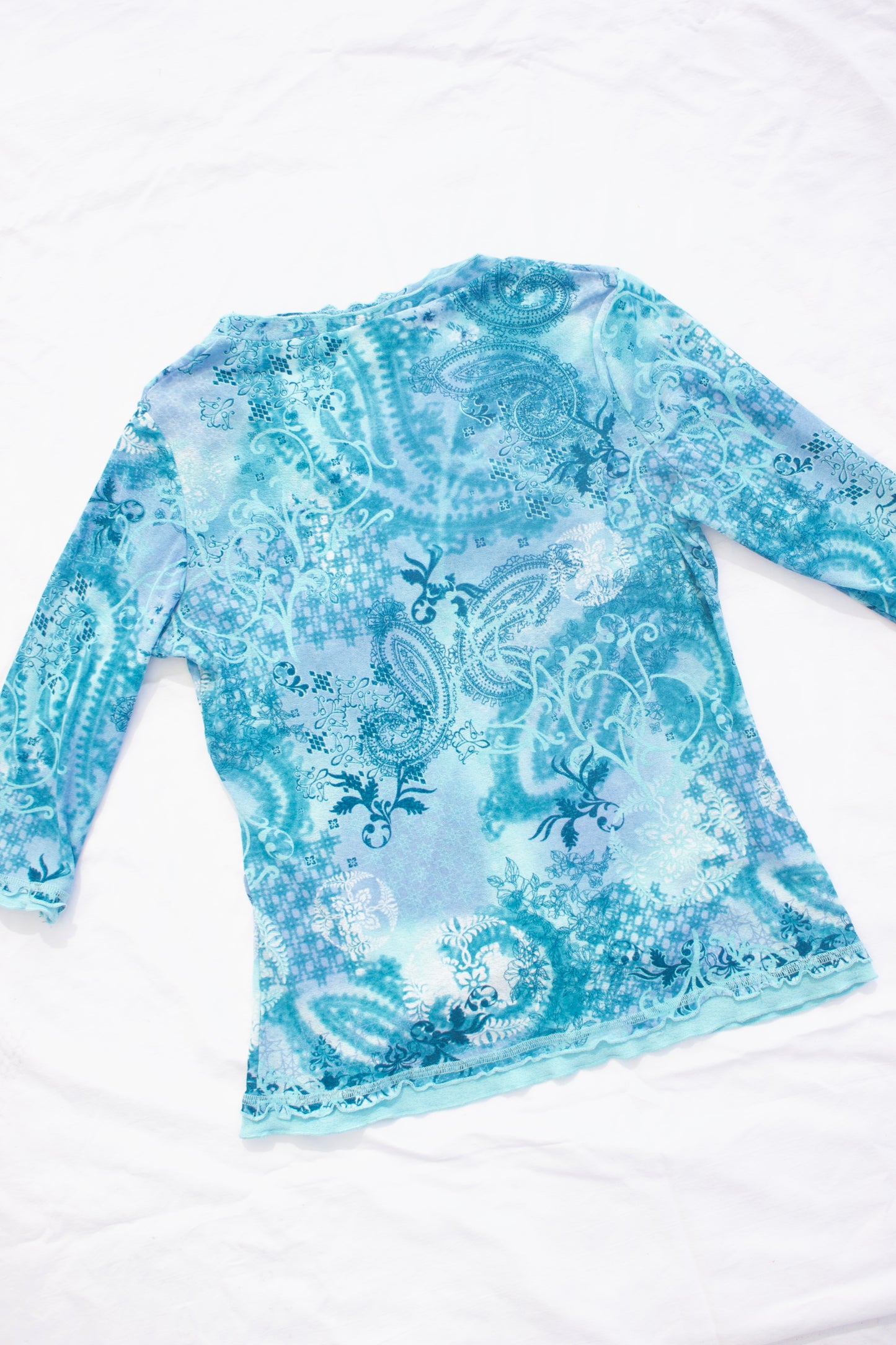 Turquoise Mesh Top