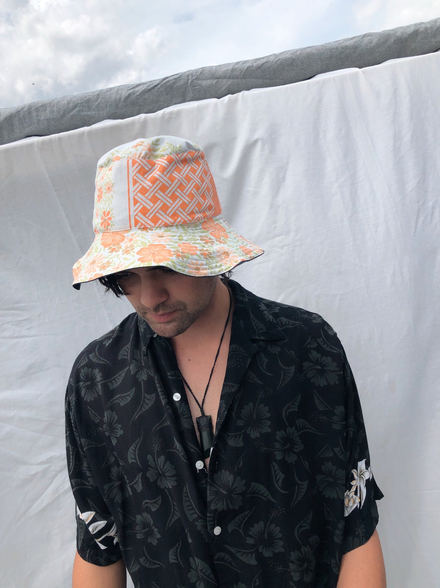 Bucket Hat - Vintage Orange Floral