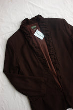 Load image into Gallery viewer, Chocolate Wool Crepe Blazer - (14)
