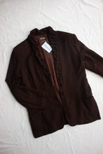 Load image into Gallery viewer, Chocolate Wool Crepe Blazer - (14)
