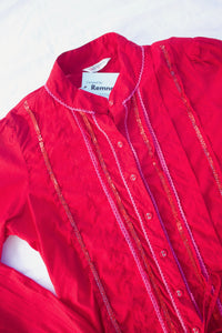 Red Detailed Blouse