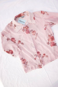 Floral Mesh Button UP