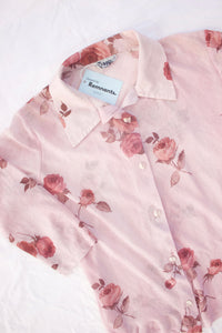 Floral Mesh Button UP