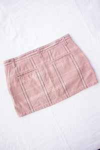 Pink Plaid Mini Skirt