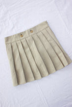 Load image into Gallery viewer, Tan Pleated Mini Skirt
