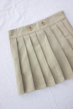 Load image into Gallery viewer, Tan Pleated Mini Skirt
