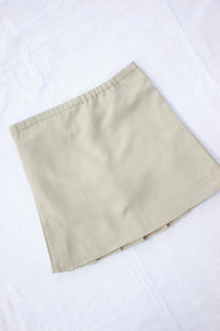 Tan Pleated Mini Skirt