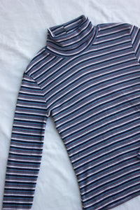 Merino Striped Turtleneck (S)