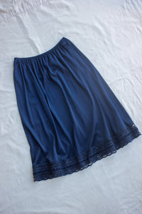 Vintage Navy Slip Skirt (L)