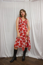 Load image into Gallery viewer, Bias Cut Red Floral Dress
