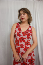 Load image into Gallery viewer, Bias Cut Red Floral Dress
