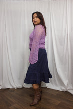 Load image into Gallery viewer, Navy Top Stitched Skirt
