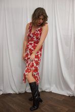 Load image into Gallery viewer, Bias Cut Red Floral Dress
