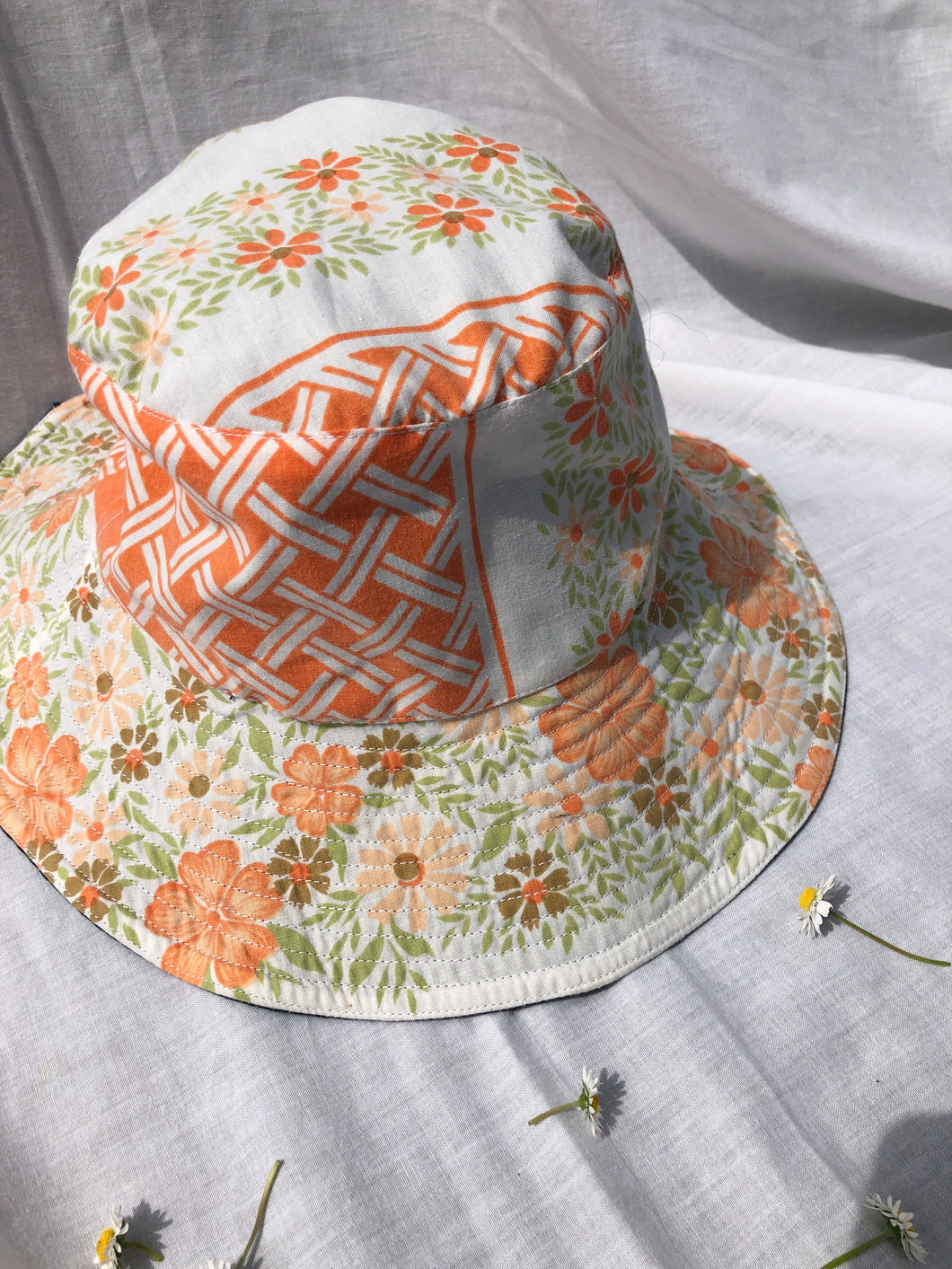 Bucket Hat - Vintage Orange Floral